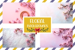 Pink Flowers Background, Sakura Background Designs Product Image 1