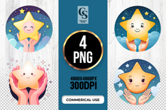 Cute Star Clipart Sublimation PNG Product Image 1