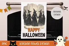 Happy Halloween Towel, Vintage Witches Towel Design Product Image 1