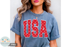 USA PNG | Polka Dot 4th of July PNG | Preppy Fourth of July Product Image 1