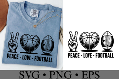 Peace Love Football Svg | Game Day Svg | Shirt Svg Product Image 2