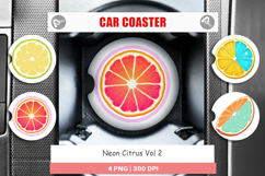 Car Coaster Neon Citrus Product Image 1
