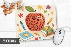 Funky Leopard Spot Apple Surrounded Mouse Pad PNG Product Image 1
