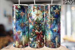 Watercolor Christmas Tumbler Wrap - High Quality 300 Dpi Product Image 1