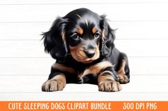 Cute Sleeping Dogs Clipart Product Image 1