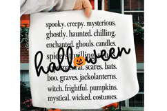 Halloween Words PNG SVG, Spooky Season SVG, Halloween SVG Product Image 2