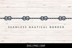 Seamless Nautical Rope Border SVG Product Image 1