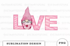 LOVE Gnome Clipart PNG Product Image 1