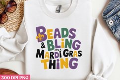 Beads &amp; bling, it&#039;s a Mardi PNG, Mardi Gras Sublimation PNG Product Image 2