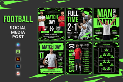Green Contrast Soccer Football Social Media Product Image 1