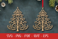 Christmas tree laser SVG PNG| Christmas ornament Product Image 1