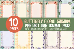 Butterfly Gingham Junk Journal Pages Product Image 1