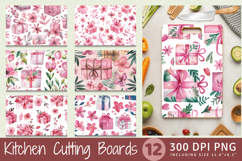 Watercolor Pink Floral Gifts Cutting Boards sublimation Desi Product Image 1