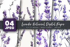 Lavender Botanical Digital Paper Product Image 1
