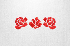 Triple Red Floral Border Embroidery Design Product Image 1