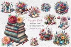 14 Magic Books Clipart, Vintage Books clipart Product Image 1