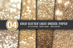 Gold Glitter Light Digital Paper Product Image 1
