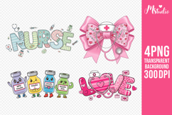 Cute Nurse Valentine PNG Sublimation Product Image 1