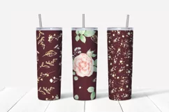 Flowers Roses sublimation design. Skinny tumbler wrap design Product Image 2