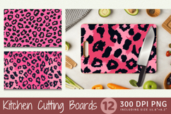 Pink Leopard Skin Christmas Cutting Boards sublimation Desig Product Image 1