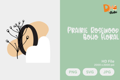 Prairie Rosewood Boho Floral Monogram Product Image 1