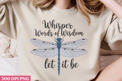 Whisper words of wisdom PNG, Retro Dragonfly Sublimation Product Image 2