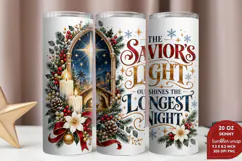 Christmas Peace 20oz Tumbler Wrap, Jesus Is Christmas Nativi Product Image 2