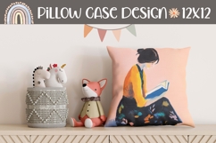 Book Lover Pillow Sublimation, Cartoon Girl Pillowcase Product Image 1