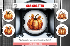 Autumn Pumpkins Car Coaster Product Image 1
