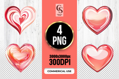 Glossy Layered Heart Shapes Clipart Sublimation PNG Product Image 1