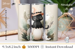 Cartoon Halloween Tumbler Wrap, Halloween Ghost Tumbler Product Image 1