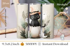 Cartoon Halloween Tumbler Wrap, Halloween Ghost Tumbler Product Image 1