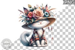 Floral Crown Cat Sublimation Clipart Bundle Product Image 2