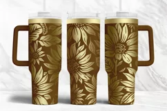 40oz Tumbler laser svg wrap| Floral Sunflowers pattern Product Image 4
