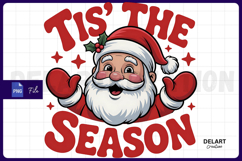 Retro Christmas Png, Tis the Season PNG Design Product Image 1