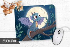 Moonlit Dragon in a Tree Mouse Pad PNG Design Product Image 1