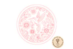 Hummingbird Floral SVG, Round Bird Ornament Laser Cut File Product Image 2