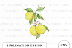 Watercolor Lemons composition png Product Image 1
