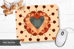 Modern Geometric Hearts Mouse Pad PNG Design Product Image 1