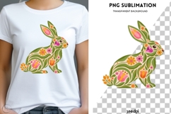 Floral bunny png design for T-shirts Product Image 1