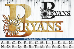 Flower Monogram Split Letters, Floral Monogram Font SVG File Product Image 29