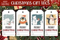 Cozy Winter Animals Gift Tag, Christmas Gift Tag PNG Product Image 1