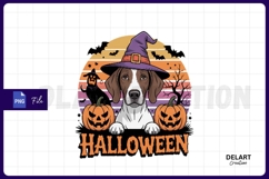 Retro Halloween Shorthaired Pointer Sublimation PNG Design Product Image 1