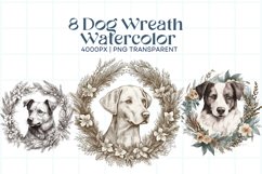 8 Dog Wreath Watercolor Sublimation Bundle Png Product Image 1