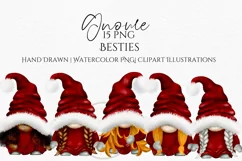 Christmas Best Friends Gnomes | Gnome Clipart PNG Product Image 1