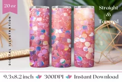 Glitter Tumbler Sublimation, Confetti Tumbler Wrap Design Product Image 1