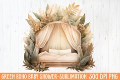 Green Boho Baby Shower Sublimation Product Image 1