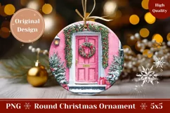 Christmas Door Ornament, Watercolor Winter Ornament Design Product Image 1