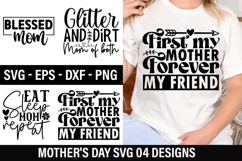 Mother's Day SVG Design - Eat sleep mom repeat Product Image 1