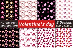 Valentine&#039;s patterns / Heart seamless patterns - 8 designs Product Image 1